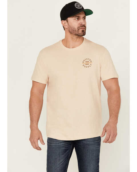 Brixton Men's Oath Short Sleeve Graphic T-Shirt, Cream, hi-res