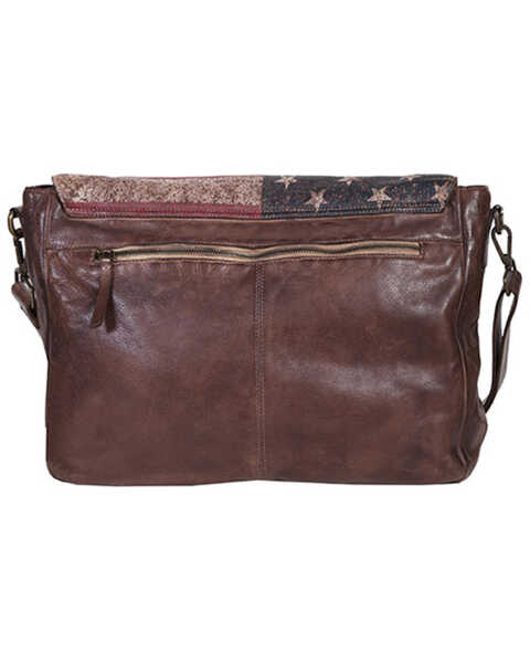 Image #2 - Scully Patriotic Brown Leather Crossbody Bag , Brown, hi-res