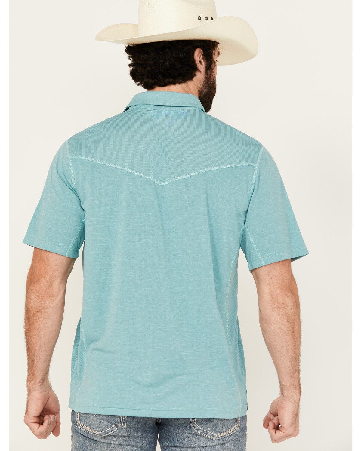 Image #4 - Wrangler Men's Solid Short Sleeve Performance Polo, Turquoise, hi-res