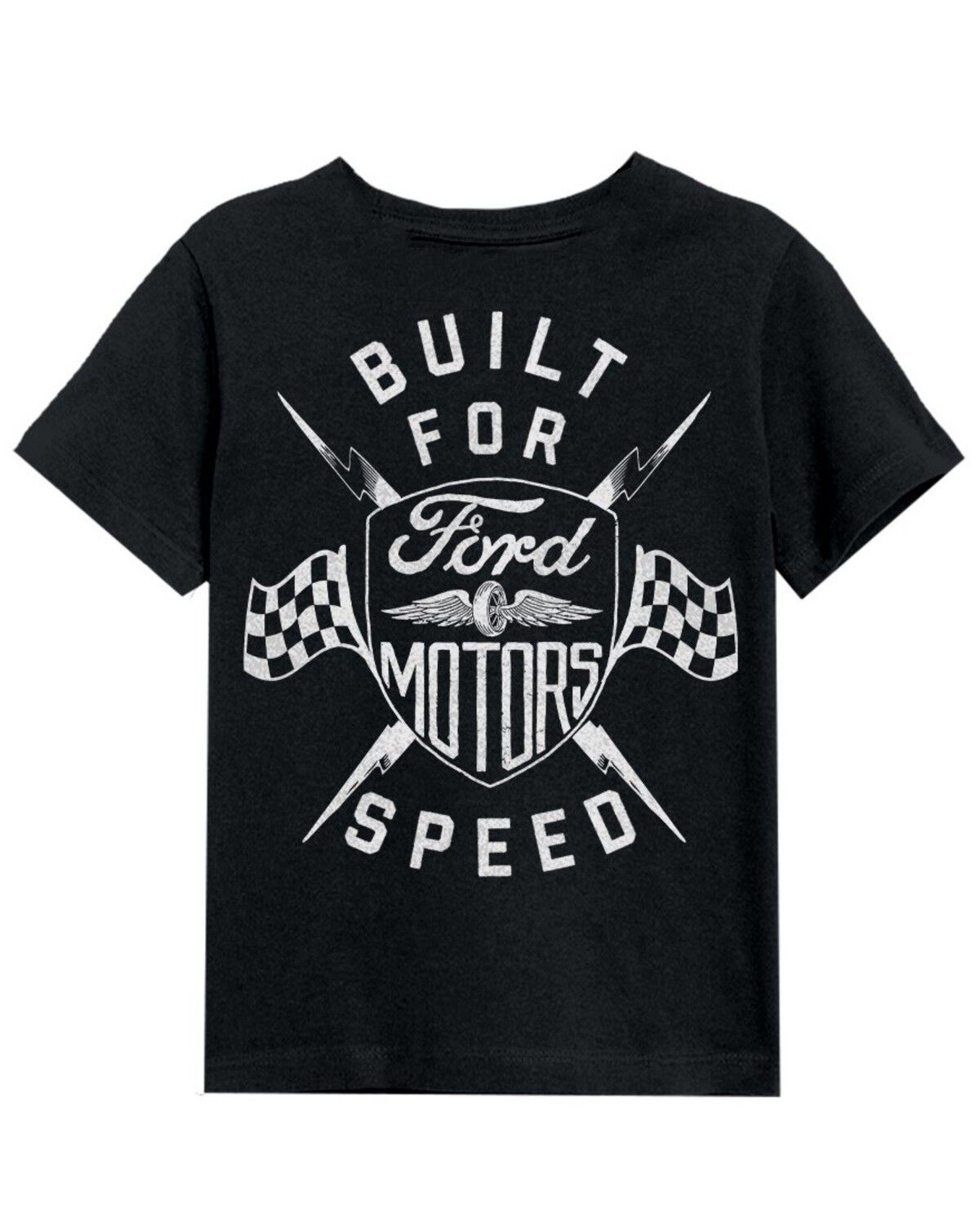 Image #1 - Merch Traffic Boys' Built For Speed Ford Short Sleeve Graphic T-Shirt, Black, hi-res