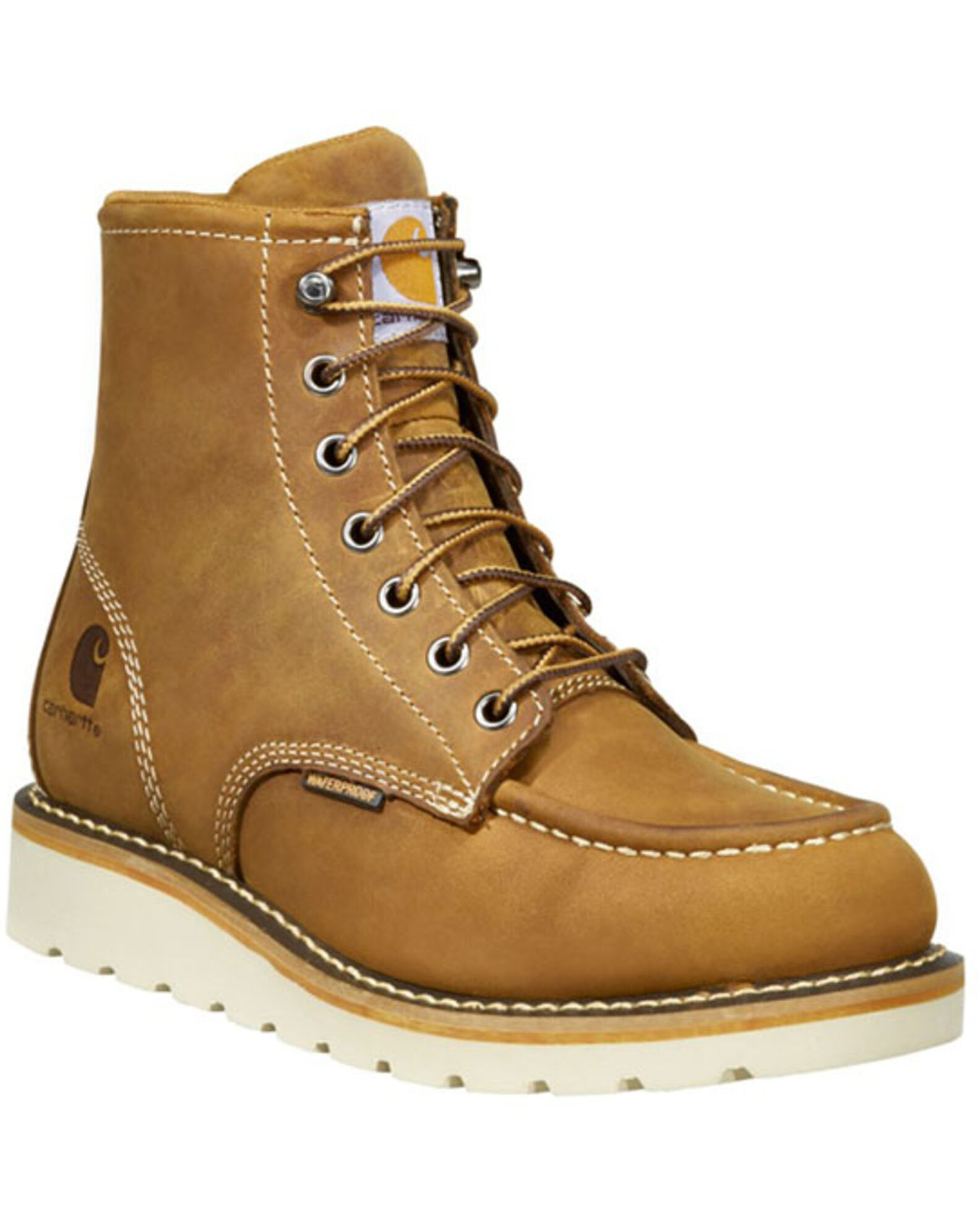 Wedge sole steel toe top boots