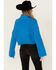 Image #4 - Revel Women's Turtleneck Cable Knit Cropped Sweater, Blue, hi-res