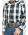 Stetson Men's Gray Large Plaid Long Sleeve Western Shirt , Grey, hi-res