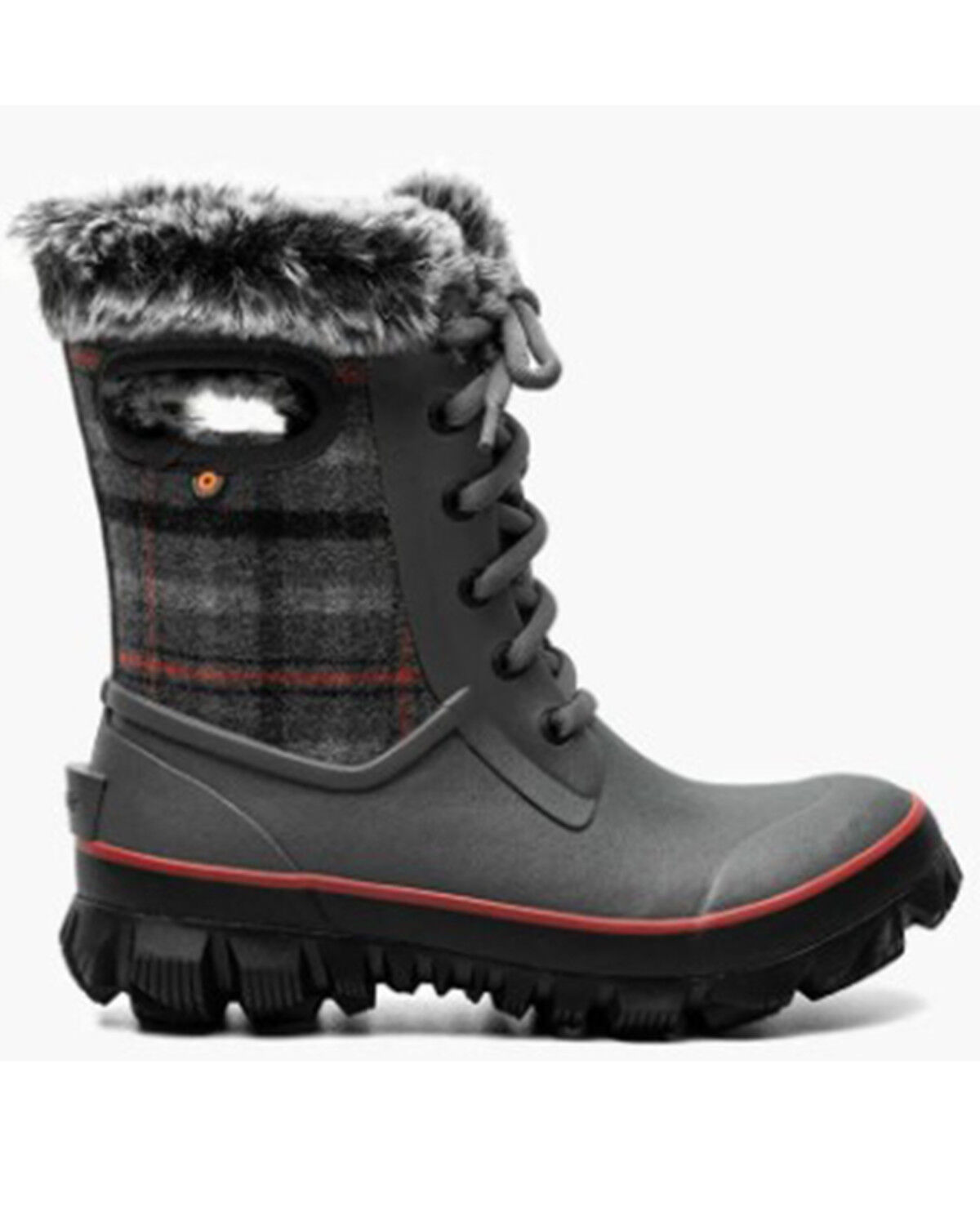 Image #2 - Bogs Women's Arcata Cozy Plaid Winter Boots - Round Toe, Dark Grey, hi-res