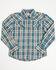 Image #1 - Cody James Toddler Boys' Niagra Falls Plaid Print Long Sleeve Snap Western Shirt, Blue, hi-res