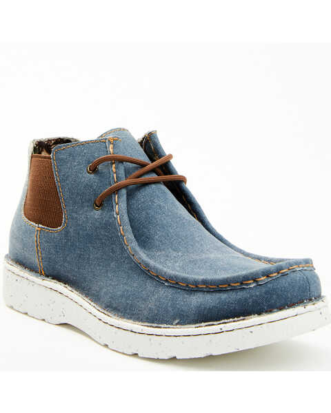 Justin Men's Hazer Denim Casual Hudson Shoes - Moc Toe, Blue, hi-res
