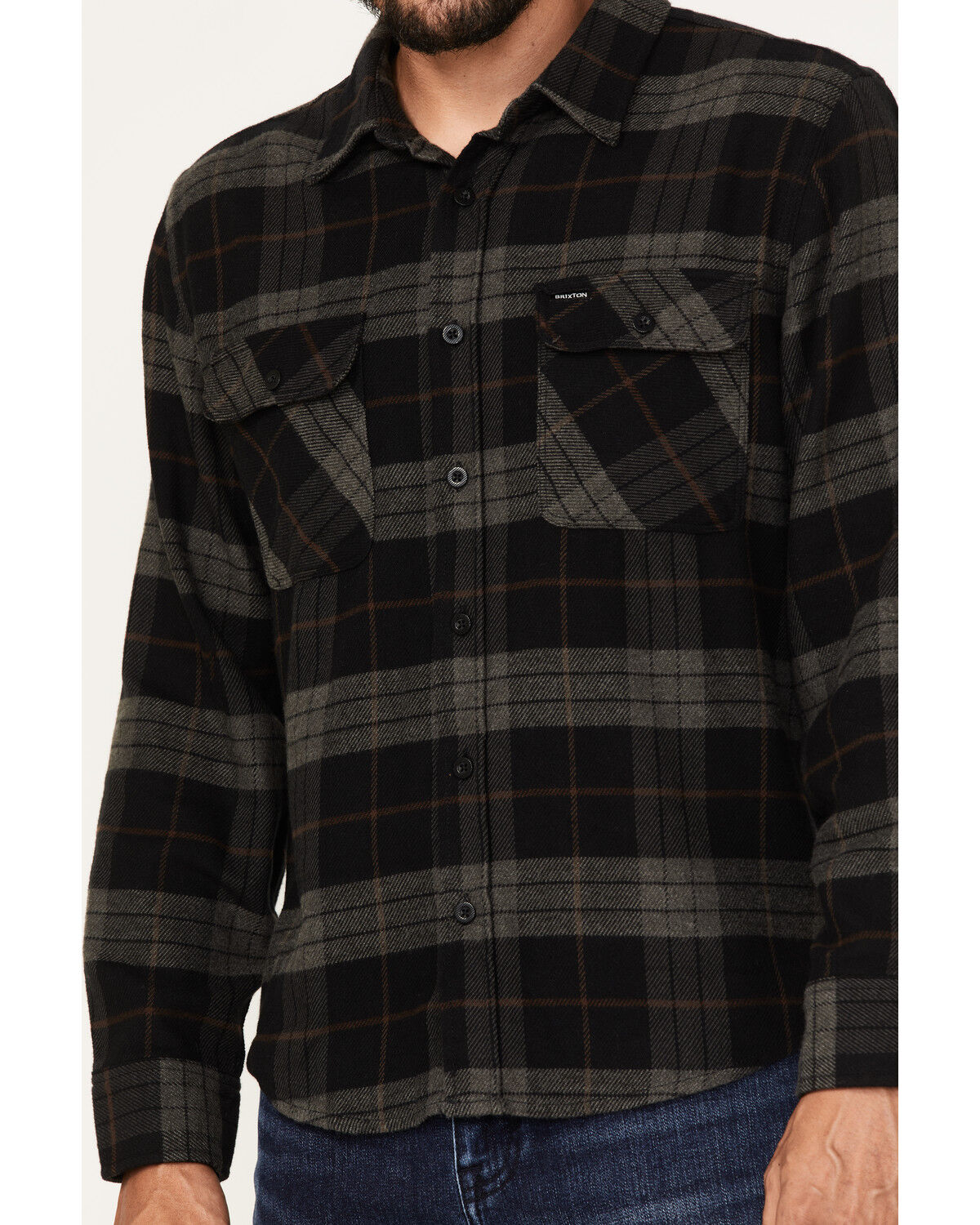 Image #3 - Brixton Men's Bowery Plaid Print Long Sleeve Button-Down Flannel Shirt, , hi-res