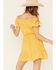 Image #4 - Miss Me Women's Floral Button Front Off-Shoulder Dress, Yellow, hi-res
