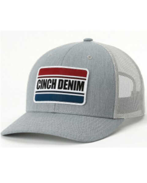 Cinch Men's Denim Logo Patch Ball Cap, Grey, hi-res