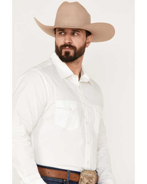 Image #2 - Rock & Roll Denim Men's Solid Stretch Western Shirt , White, hi-res