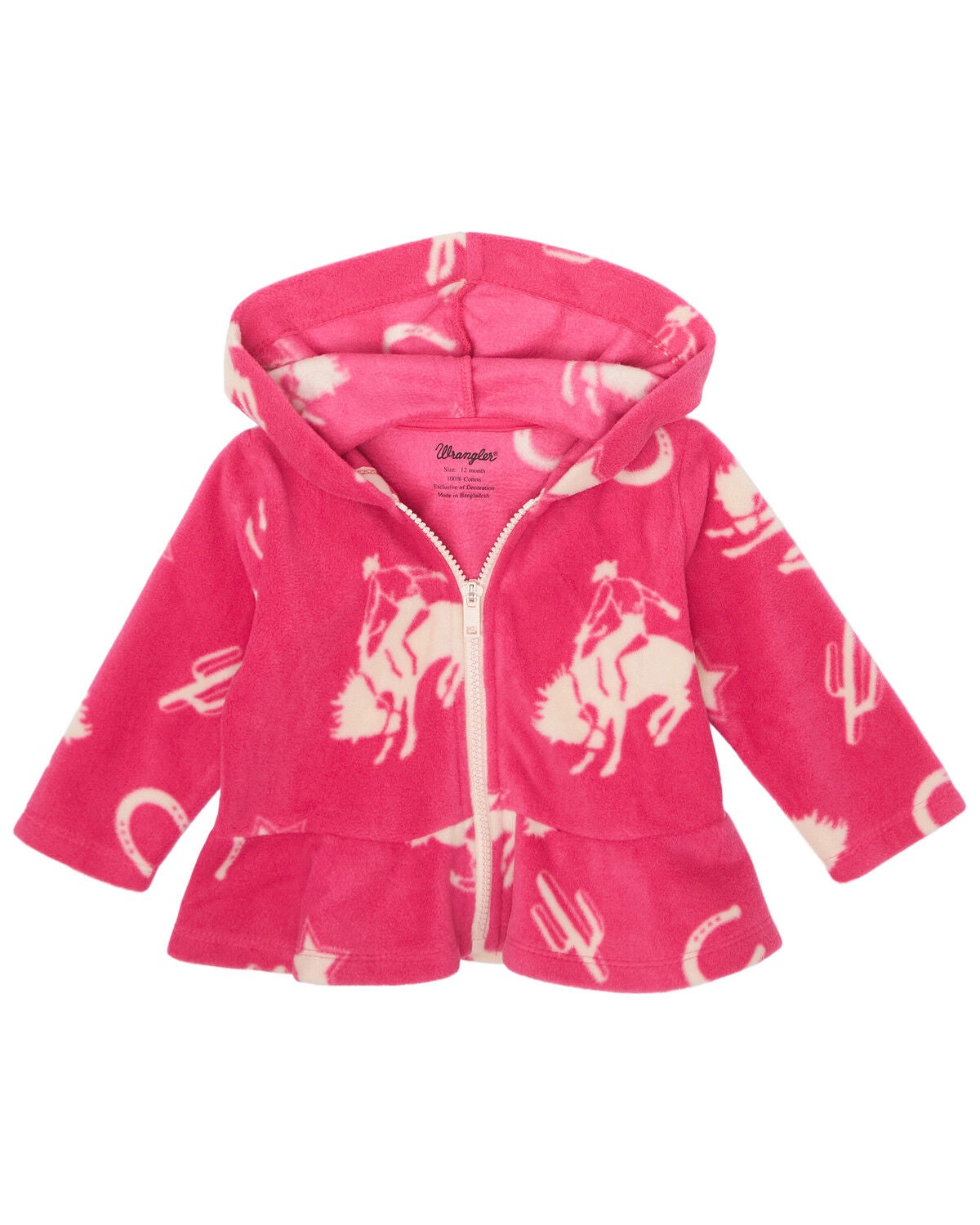 Image #1 - Wrangler Infant Girls' Conversation Print Sherpa Jacket, , hi-res