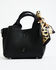 Image #2 - Justin Women's Signature Tiny Tote with Leopard Print Scarf Crossbody Bag, Black, hi-res