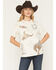 Image #1 - Shyanne Women's Allover Western Print Short Sleeve Graphic Tee, Cream, hi-res
