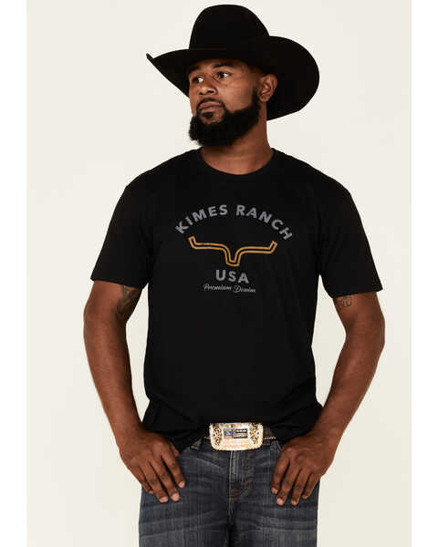 Image #1 - Kimes Ranch Men's Arch Logo Short Sleeve T-Shirt , Black, hi-res