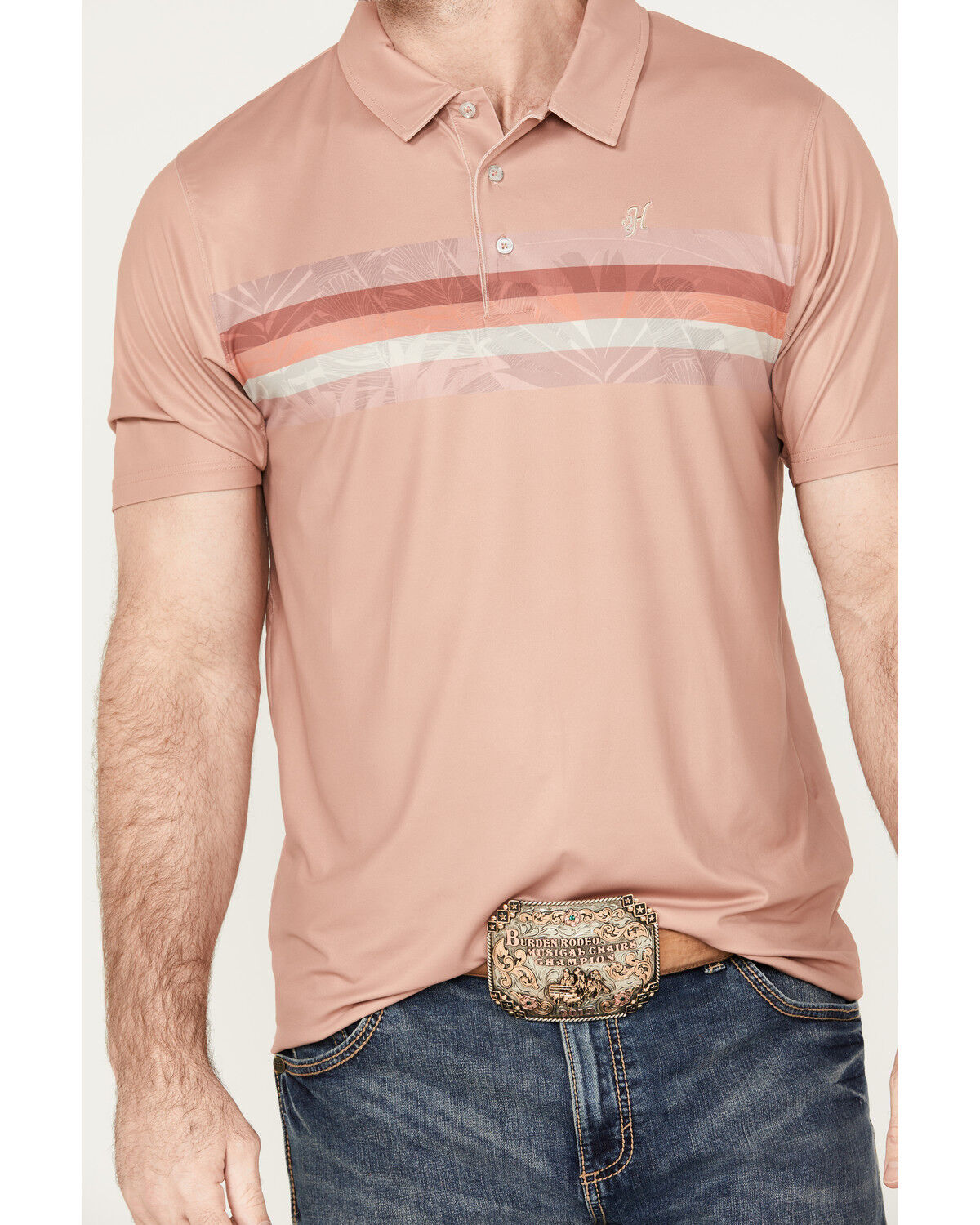 Image #3 - Hooey Men's Weekender Border Striped Polo, , hi-res