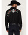 Image #4 - Scully Men's Skull & Roses Embroidered Retro Long Sleeve Western Shirt, Black, hi-res