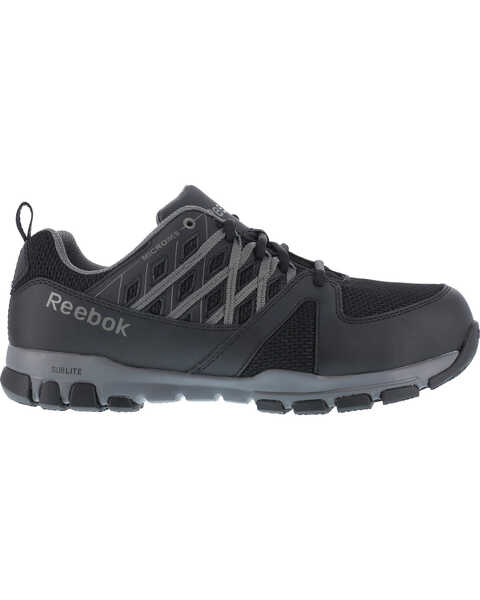 Image #3 - Reebok Men's Leather with MicroWeb Athletic Oxfords - Steel Toe, Black, hi-res