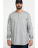 Hawx Men's FR Pocket Henley Long Sleeve Work Shirt - Tall , Silver, hi-res
