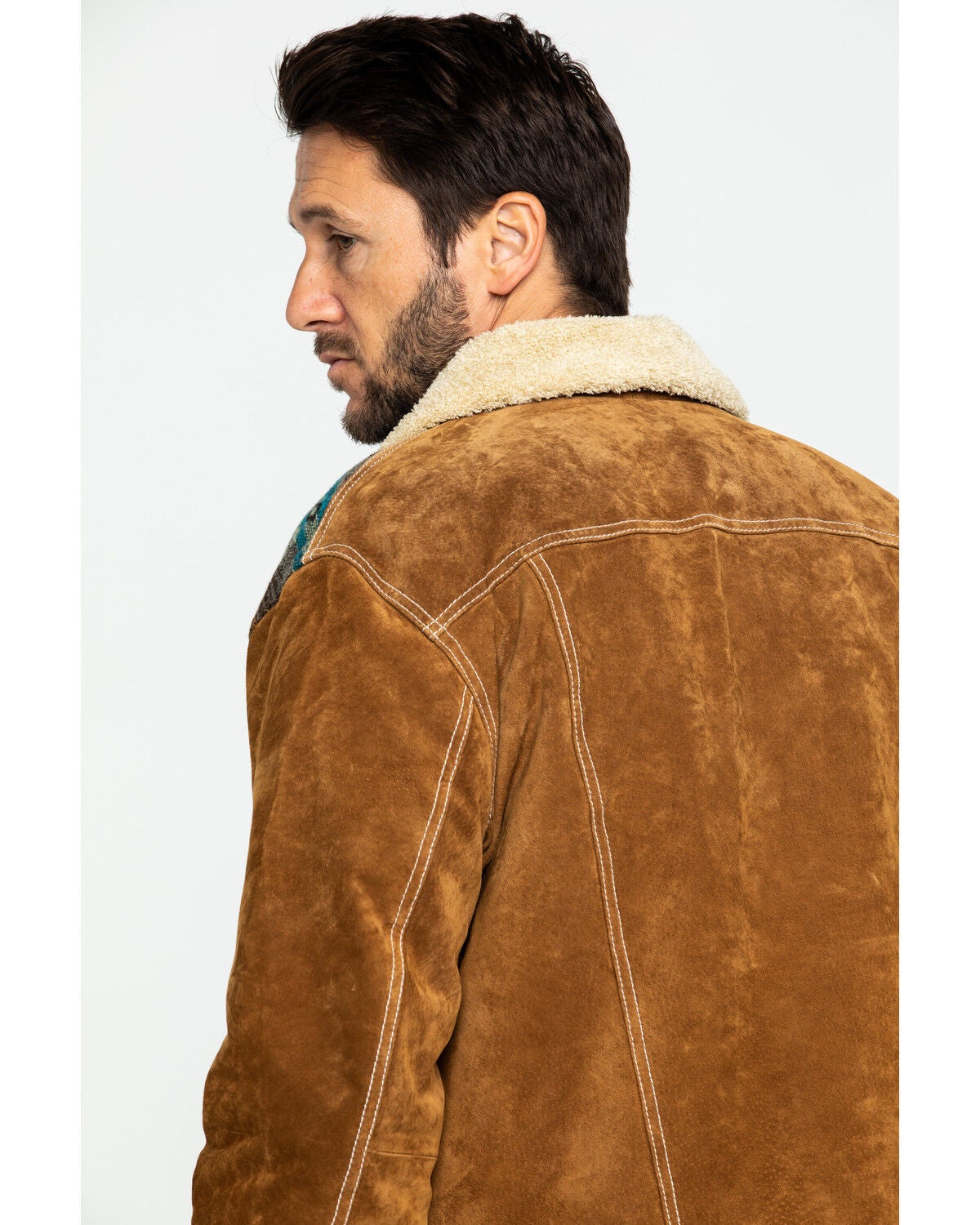 Cafe Brown Boar Suede Jean Jacket 