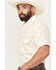 Image #2 - Rock & Roll Denim Men's Dale Drisby Longhorn Print Short Sleeve Snap Stretch Western Shirt, Cream, hi-res