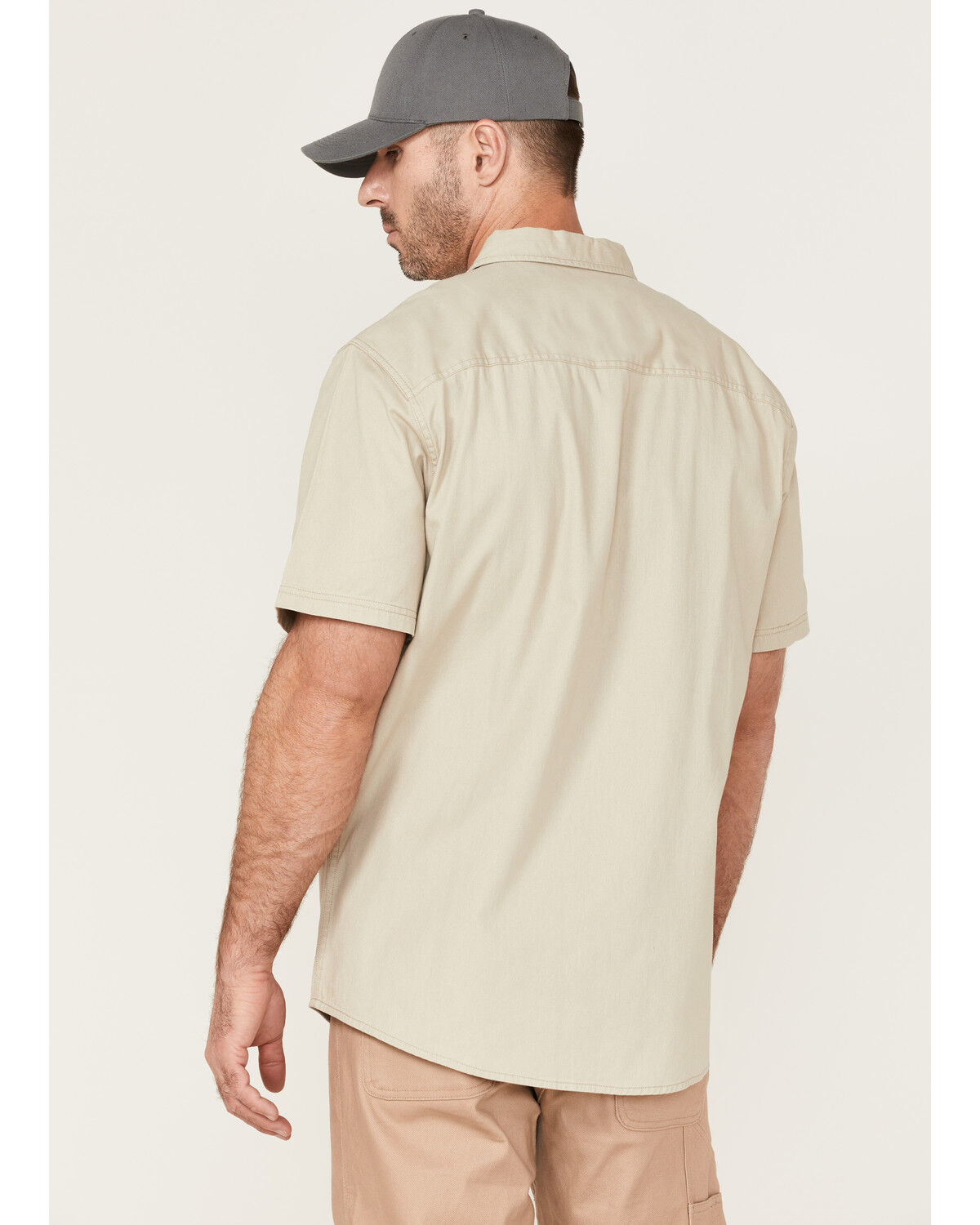 Image #4 - Hawx Men's Twill Short Sleeve Button-Down Work Shirt, Light Grey, hi-res
