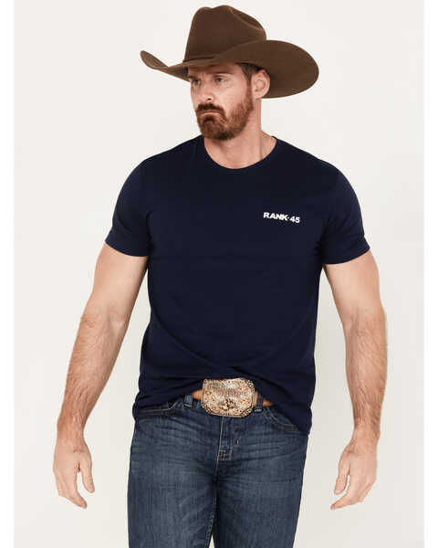 RANK 45® Men's Horse Back Short Sleeve Graphic T-Shirt, Blue, hi-res