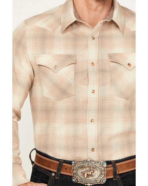 Image #3 - Pendleton Men's Canyon Plaid Print Long Sleeve Western Flannel Snap Shirt , Tan, hi-res
