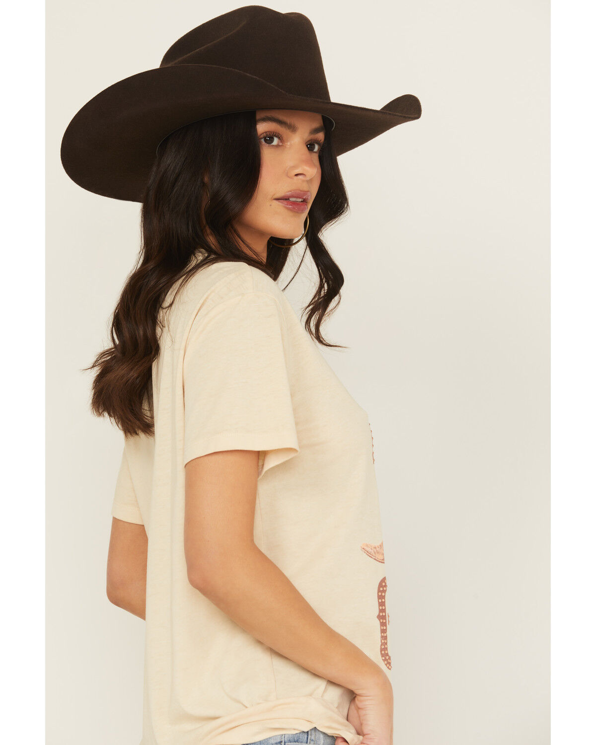 Image #2 - Blended Women's Let's Go Girls Short Sleeve Graphic Tee, Tan, hi-res