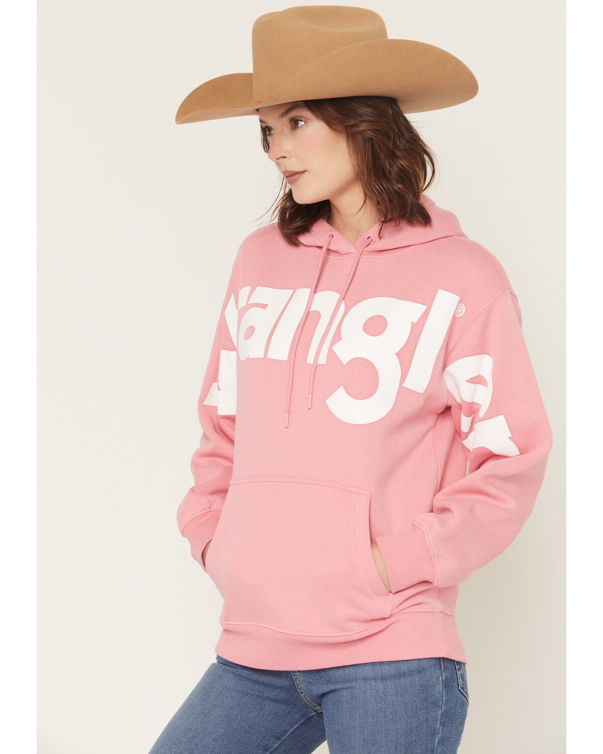 Image #2 - Wrangler Retro Women's Logo Hoodie, Pink, hi-res