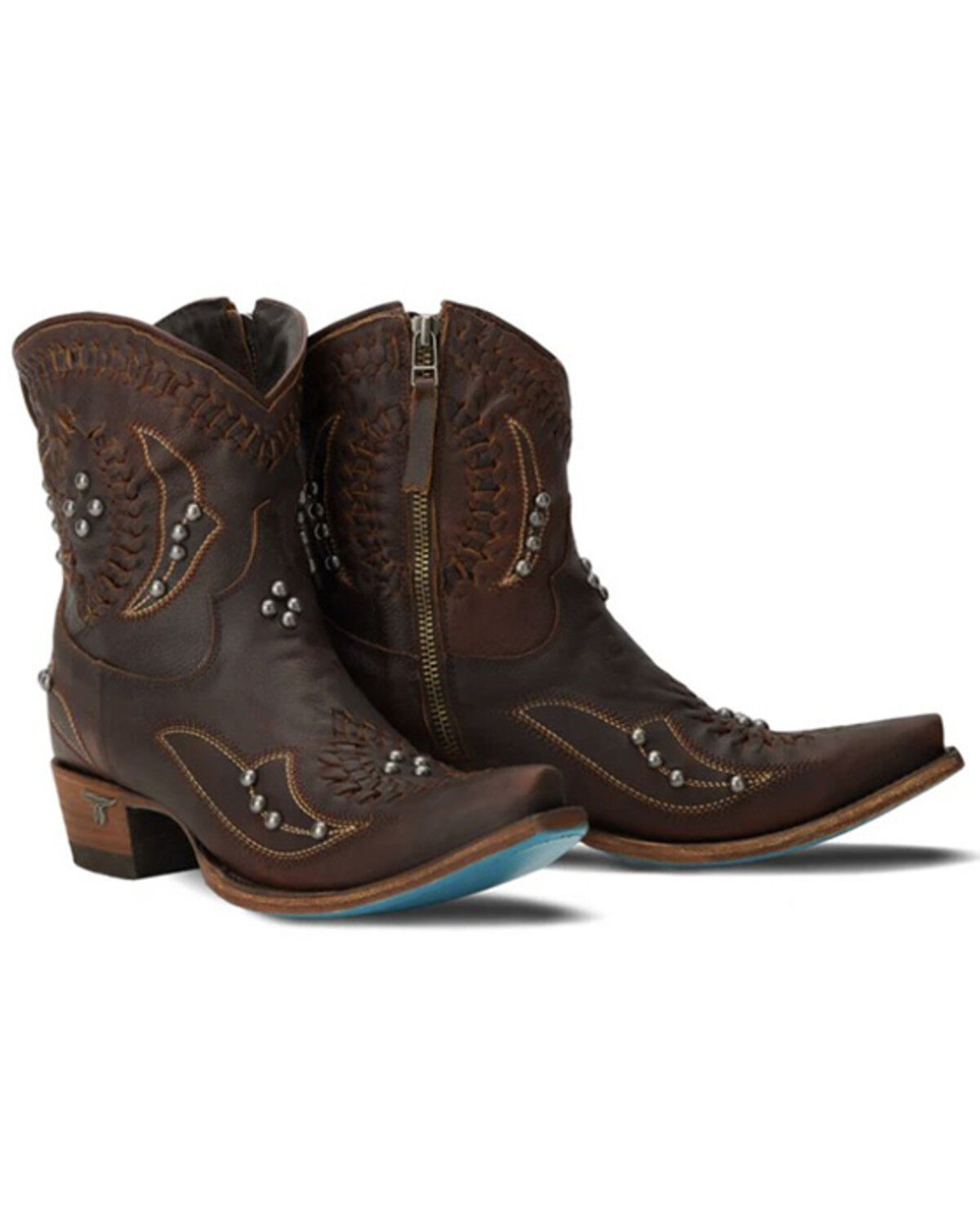 Image #1 - Lane Women's Cossette Western Booties - Snip Toe, Cognac, hi-res