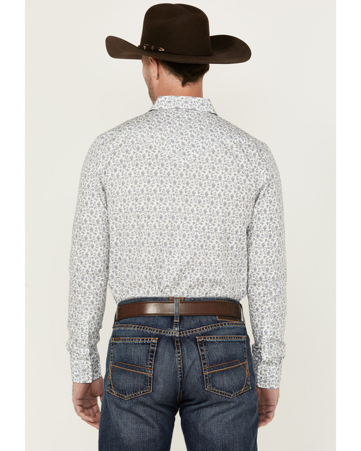 Image #4 - Cody James Men's Dandy Floral Print Long Sleeve Snap Western Shirt, White, hi-res