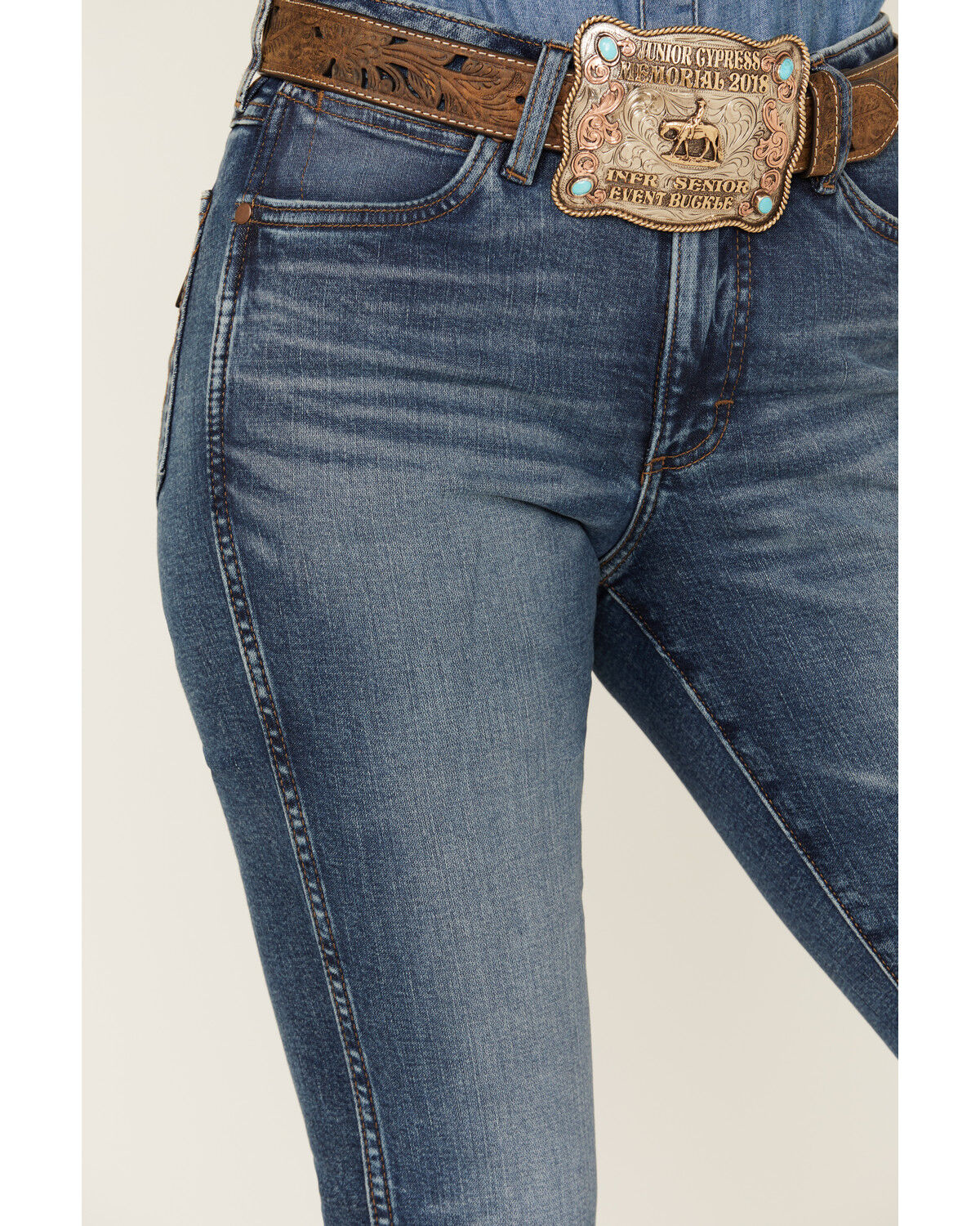 Image #2 - Wrangler Retro Women's Abigail Medium Wash High Rise Slim Stretch Bootcut Jeans, Medium Wash, hi-res