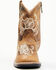 Image #4 - Shyanne Little Girls' Little Bitty Lasy Western Boots - Broad Square Toe, Brown, hi-res