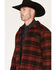 Image #2 - Cody James Men's Gainville Plaid Print Wool Jacket, Dark Red, hi-res