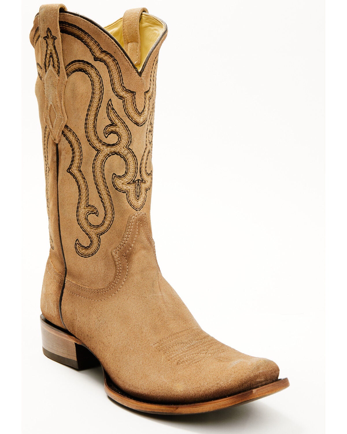 Corral Men's Suede Western Boots - Square Toe, Sand, hi-res