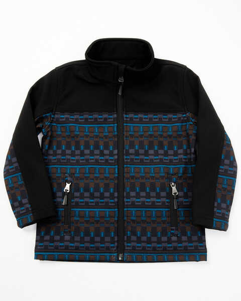 Cody James Toddler Boys' Color Block Pattern Softshell Jacket , Black, hi-res