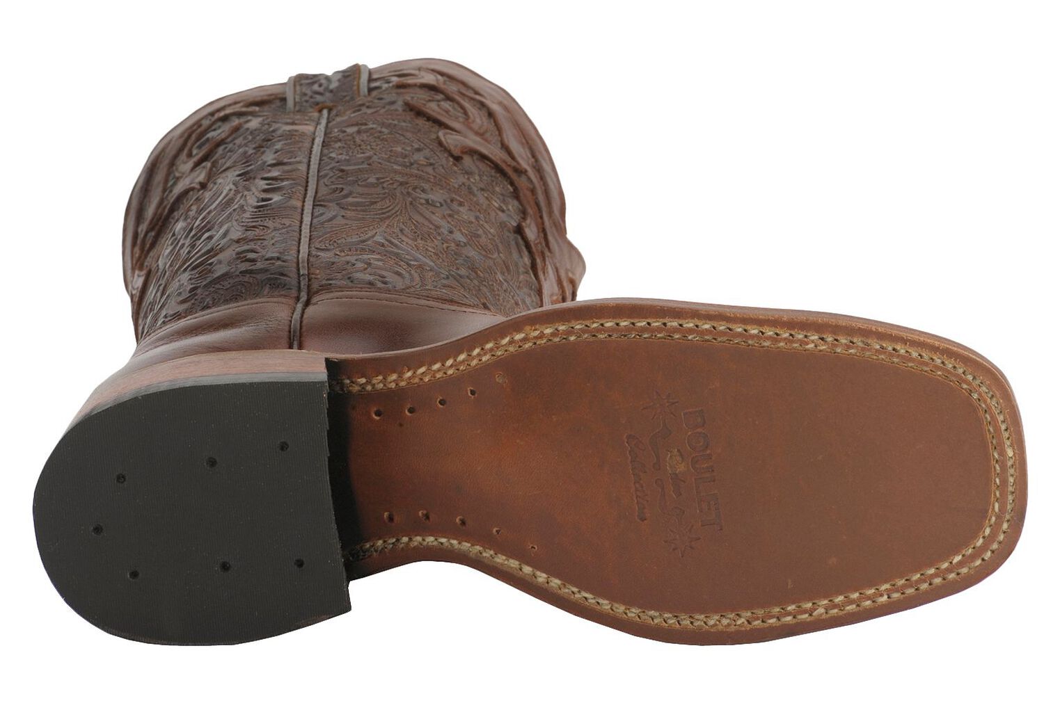 Image #5 - Boulet Women's Hand Tooled Ranger Western Boots - Square Toe, Chestnut, hi-res