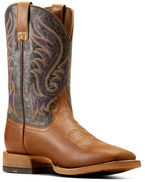 Ariat Men's Cattle Call Performance Western Boots - Broad Square Toe , Brown, hi-res