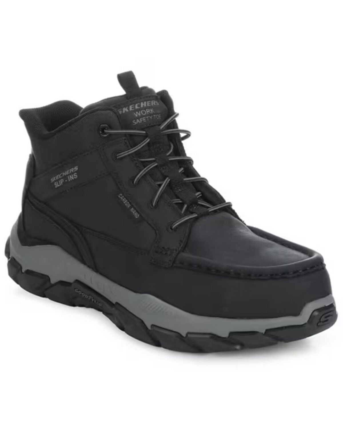 Skechers Men's Santoro Slip-ins&reg; Moc Work Shoes - Nano Composite Toe, Black, hi-res