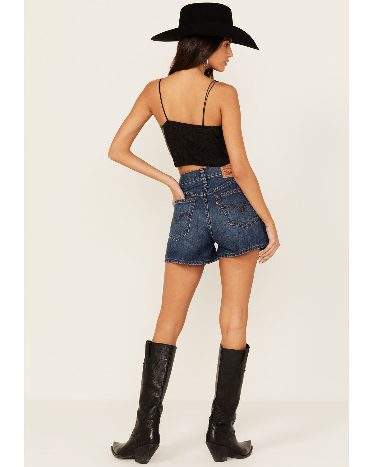 Image #3 - Levi's Women's Dark Wash Cool Place To Go High Waisted Mom Shorts, Dark Wash, hi-res
