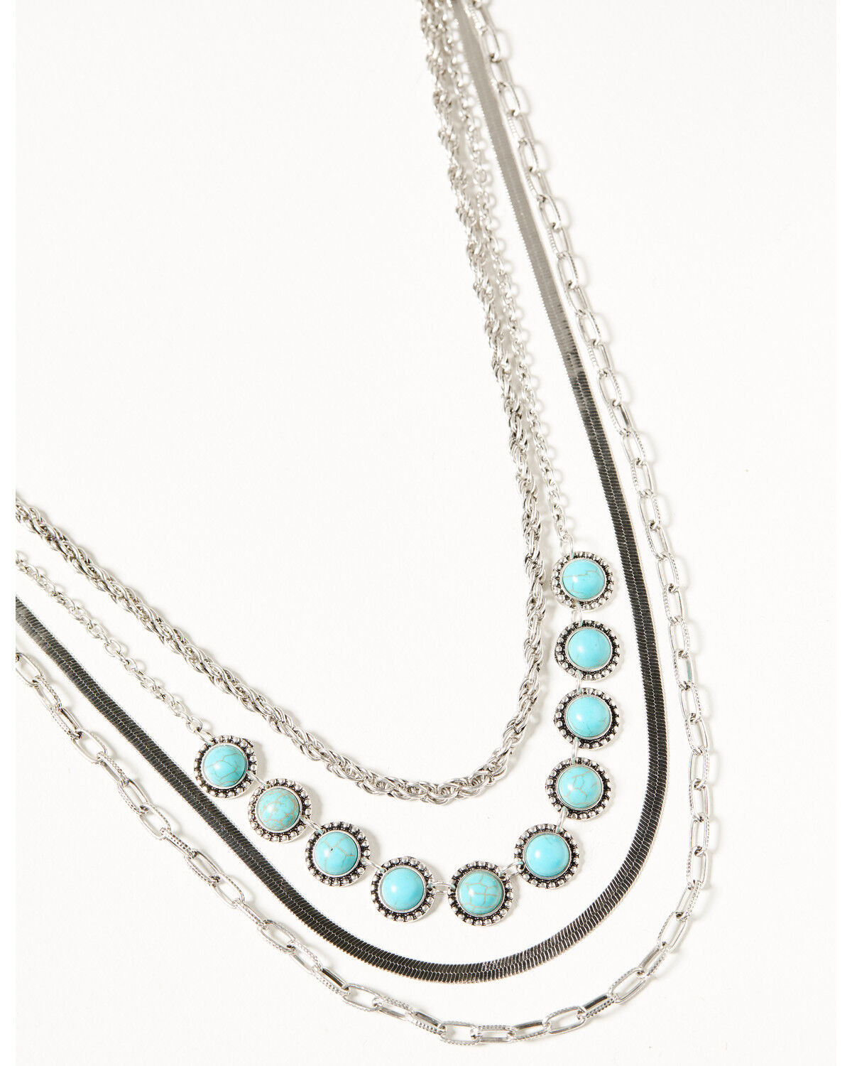 Image #1 - Shyanne Women's Layered Snake Chain Necklace, Silver, hi-res