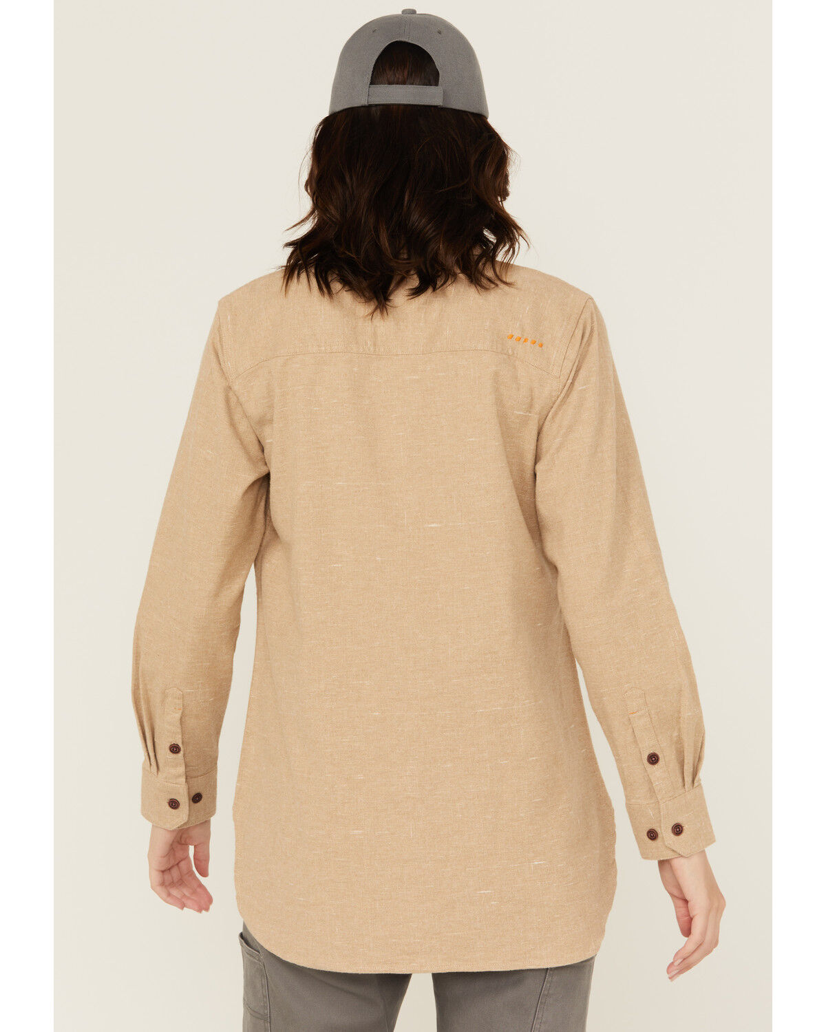 Image #4 - Ariat Women's Rebar Tunic Long Sleeve Button-Down Flannel Work Shirt, Beige, hi-res