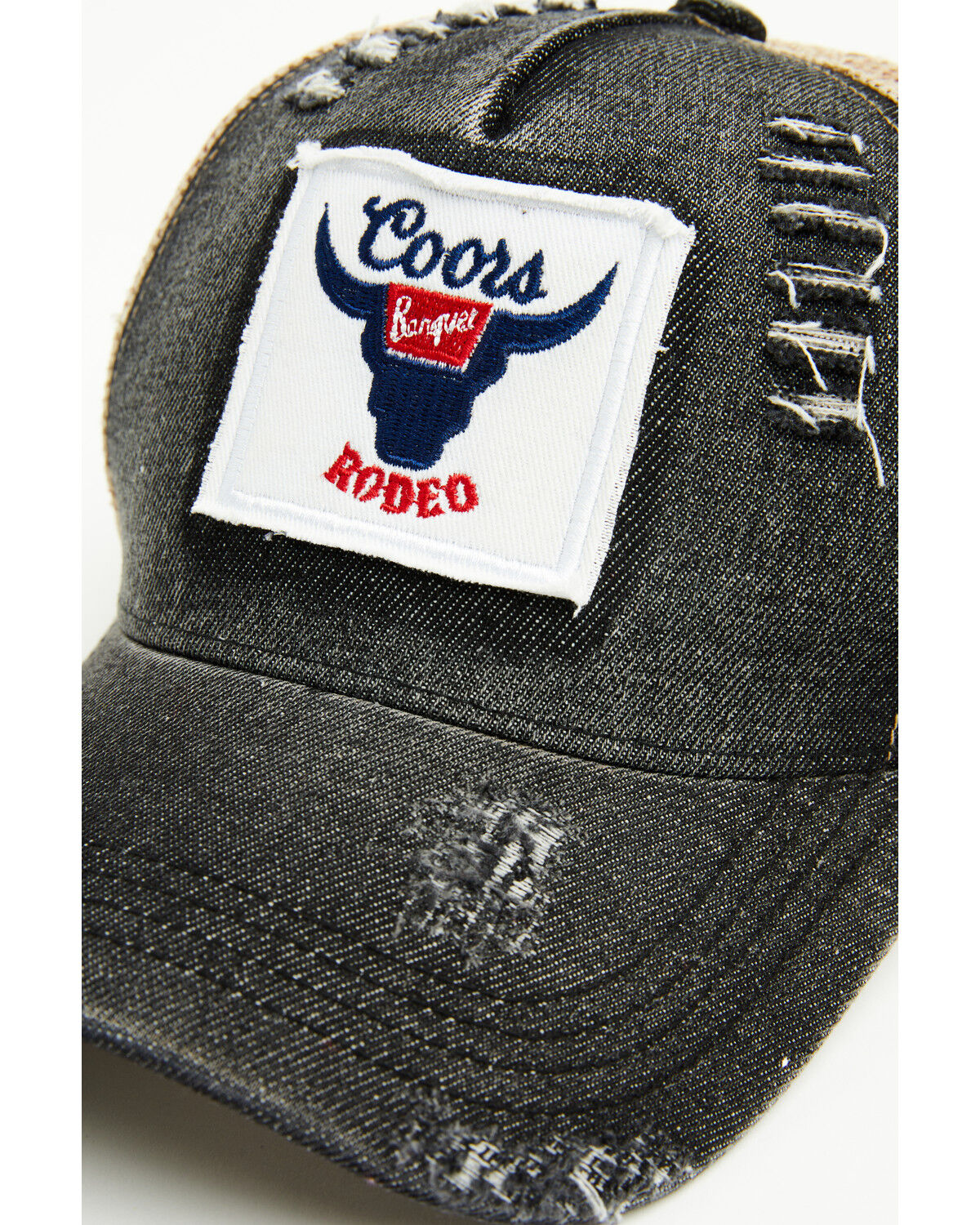 Image #2 - Coors Men's Distressed Logo Ball Cap, Cream/blue, hi-res