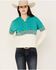 Image #1 - RANK 45® Women's Half Zip Hooded Pullover, Teal, hi-res