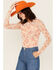 Image #2 - Free People Women's Betty's Garden Floral Print Long Sleeve Shirt, Coral, hi-res