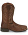 Image #2 - Justin Men's Canter Pull-On Work Boots - Steel Toe, Brown, hi-res