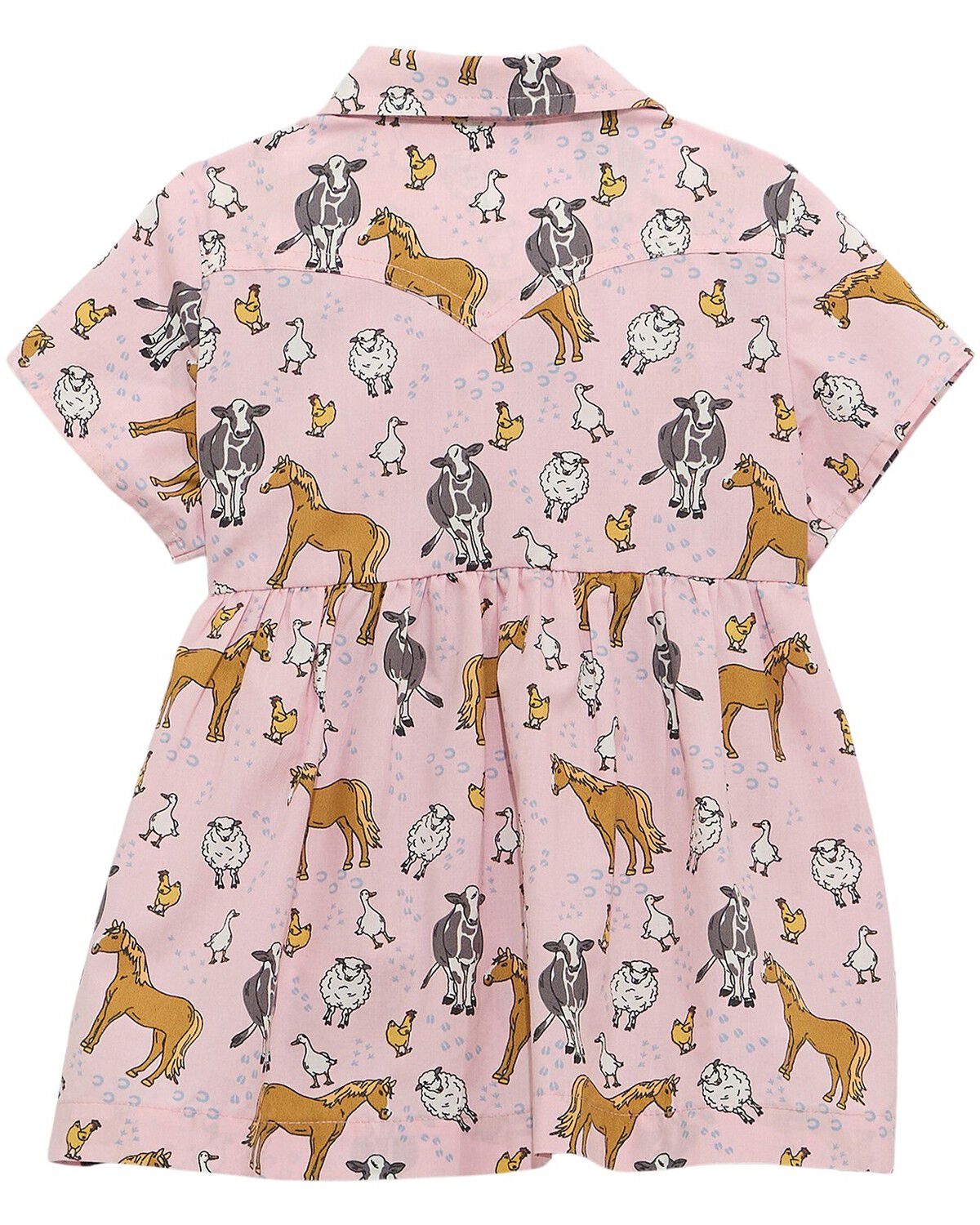 Image #2 - Wrangler Toddler Girls' Farm Animal Print Short Sleeve Snap Dress, Pink, hi-res