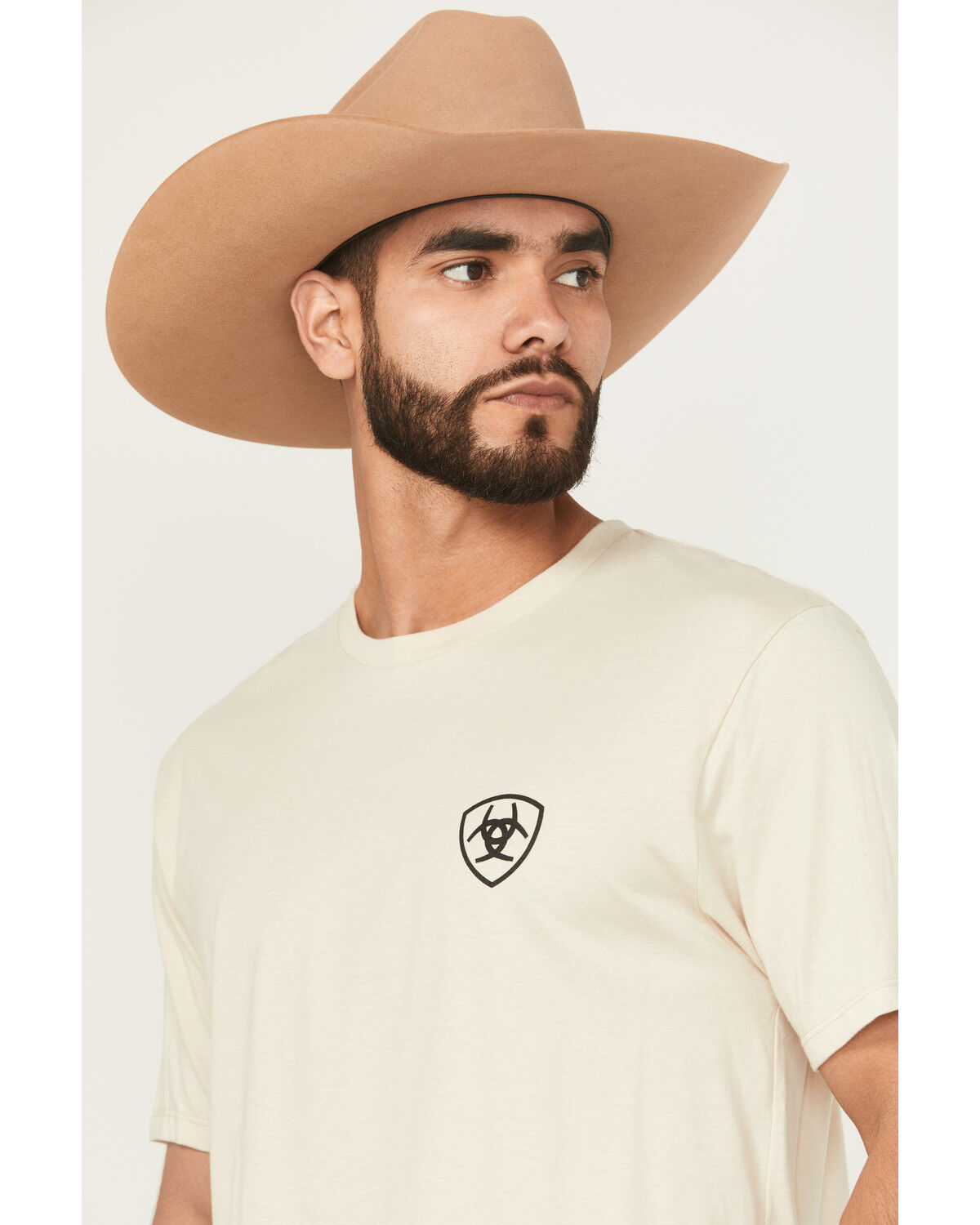 Image #3 - Ariat Men's Tenochitlan Shield Short Sleeve Graphic T-Shirt, Natural, hi-res