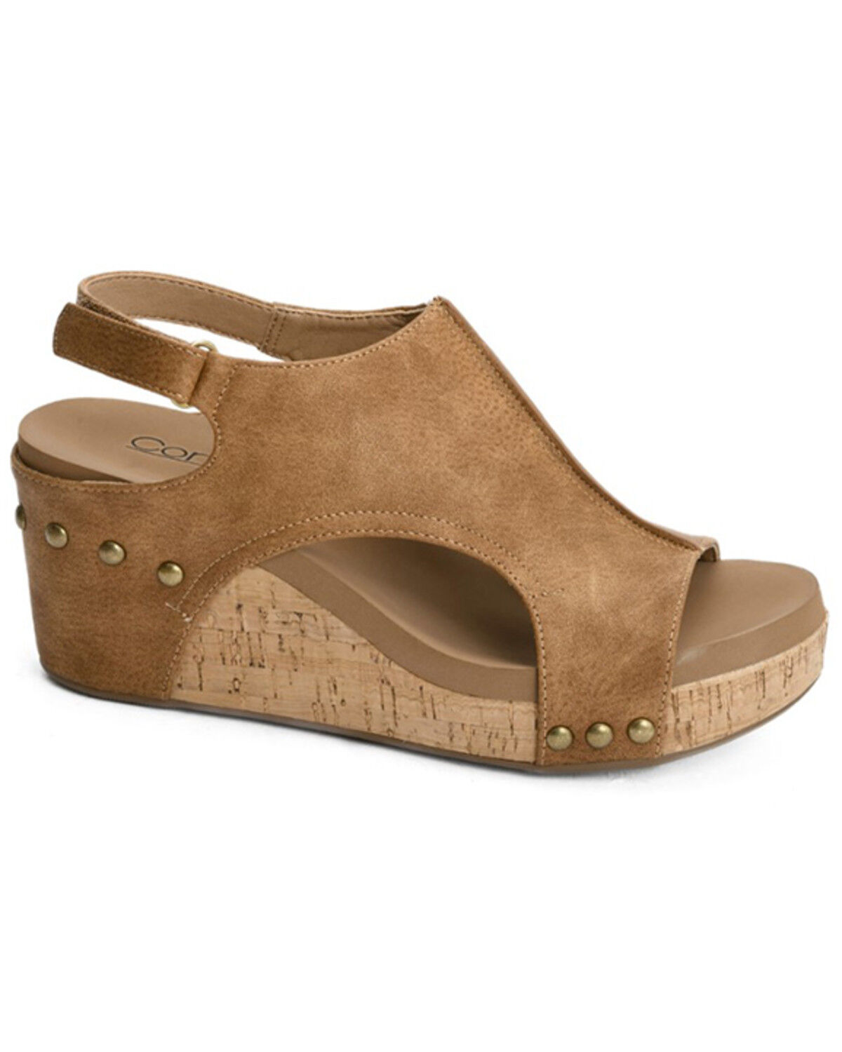Image #1 - Corkys Women's Carley Wedge Heels, Cognac, hi-res