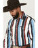 Image #2 - Wrangler Men's Vintage Brushpopper Striped Print Long Sleeve Snap Western Shirt, Blue, hi-res